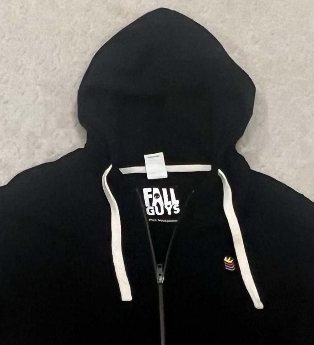 Fall Guys Official Graphic Zip-Up Hoodie Black Size Large
